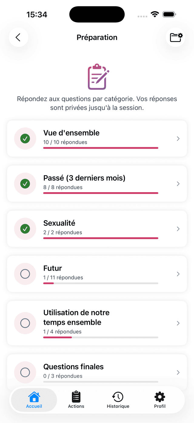 1. Préparez-vous individuellement